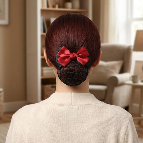 Set de 16 pinzas para cabello con moño y red miniatura 7