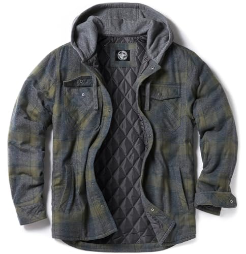 CQR Men's Flannel Shirt Jacket Long Sleeve, Winter Warm...