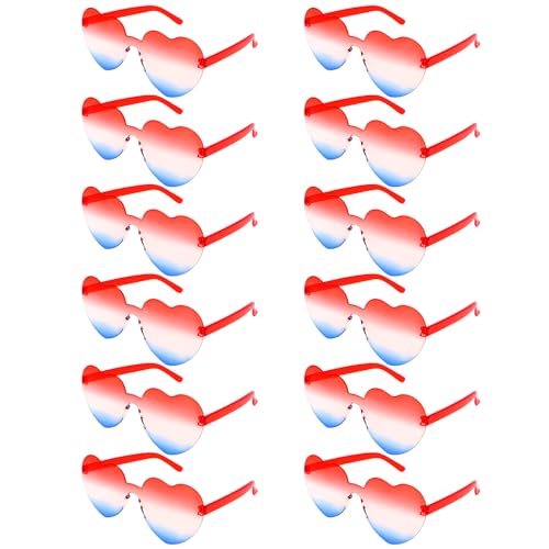 Image of Heart Sunglasses 12 /18 /24 Pcs Heart Shaped Glasses for Women Cute Funny Party Glasses Party Favors Accessories