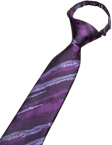 Image of Hi-Tie Boys Tie Pre-Tied Pocket Square Set Adjustable Kids Neckties Age 7-11 Years School UniForm Graduation
