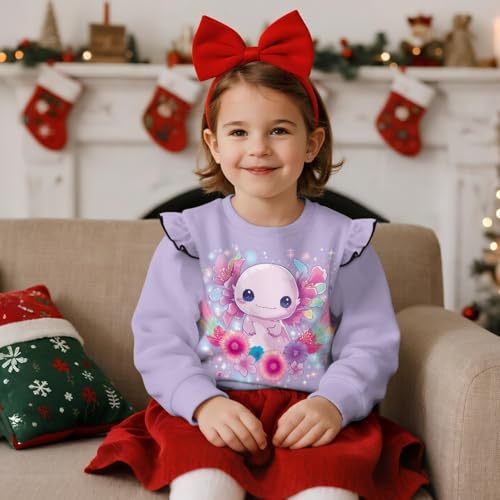 Sweatshirt for Girls 1-8t Pullover Kids Crewneck Sweatshirt Ruffle Long Sleeve Pullover Tops for Girls Clothes3