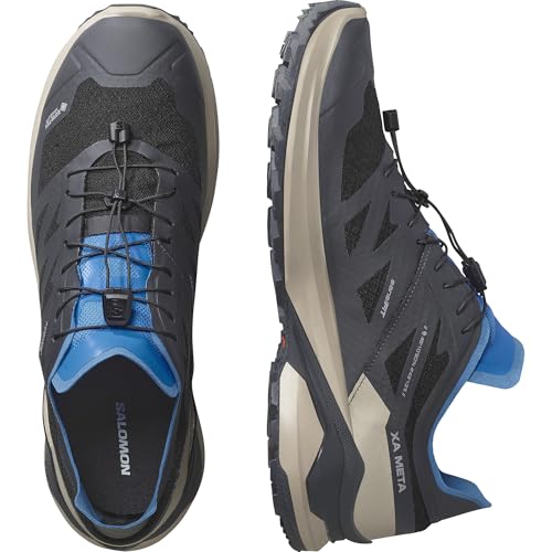 Salomon Salomon Men's Xa Meta Gore-tex Made in France Hiking Shoe, Black Oxford Tan French Blue, 9.5