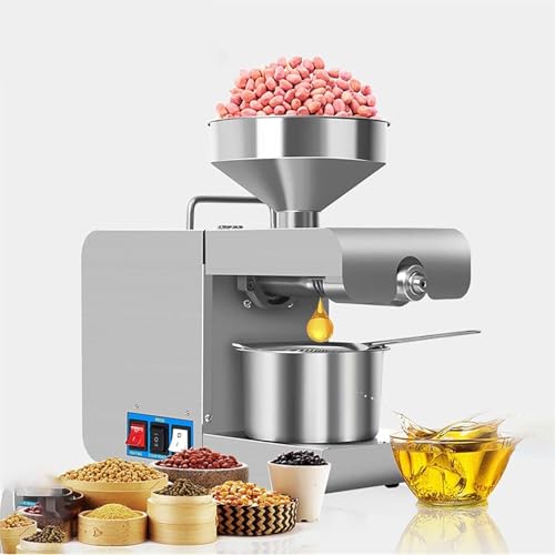 Automatic Oil Press Machine, Seeds Olive Oil Extractor, Home Stainless Steel Oil Press, Cold Oil Squeezer Extraction Machine for Grain Spices