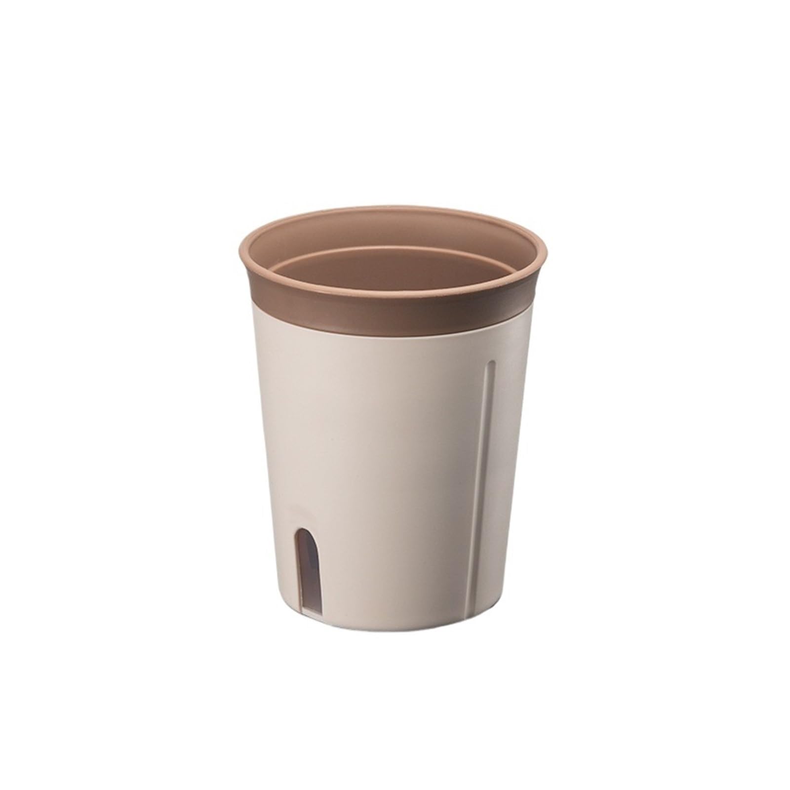 JUAKSQZYI Self Watering Flower Pots with Level Indicator Plastic Leak Proof Plant Pot, for Balcony Bathroom Bedroom(Brown,L)