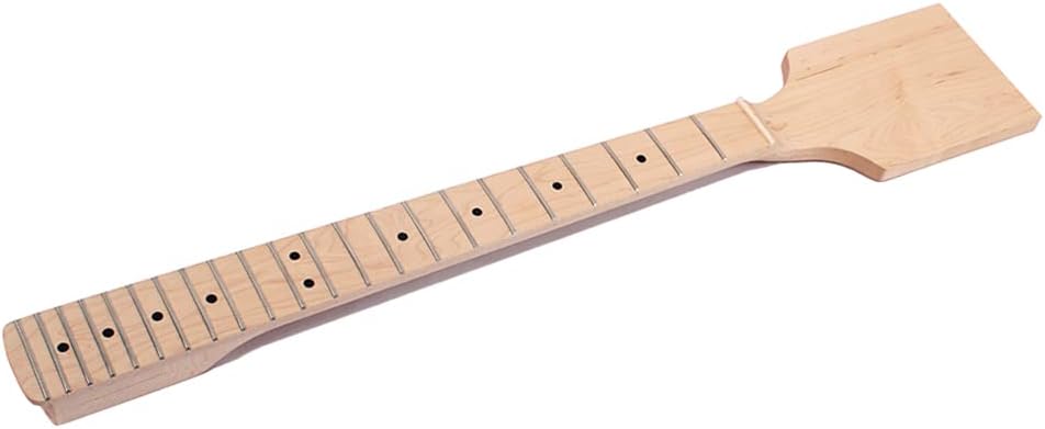 Unfinished Electric Guitar Neck, 22 Fret 25.5 inch Maple Rosewood Fretboard Half Paddle Headstock