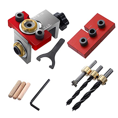 3 En 1 Localizador De Taladro De Trabajo De Madera, Orificio Recto Portátil Abrigos De Perforación Abriguador Muebles De Punzonado DIY Herramientas(Color:B) Cover