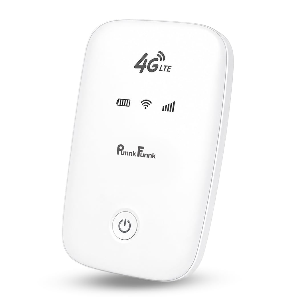 PunnkFunnk 4G LTE Portable WiFi Dongle, High-Speed, SIM Card Supported 150Mbps Wireless Hotspot, 2100Mah Rechargeable Battery, 150Mbps Wireless Hotspot, Multi-Device Connectivity (White)-picture-28