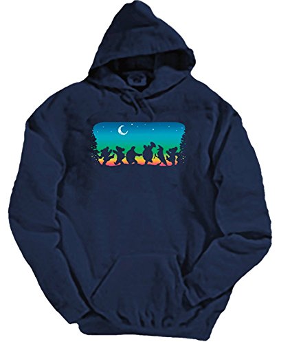Blue Mountain Dyes LLC Grateful Dead Hooded Sweat Shirt Moondance (Medium) Navy Blue