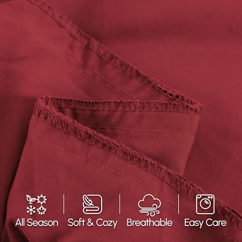 Image of Elegant Comfort Luxury Ultra-Soft 1-Piece Body Pillowcase - 1500 Premium Hotel Quality Microfiber Double Brushed - Wrinkle Resistant, Body Pillowcase Size, Burgundy