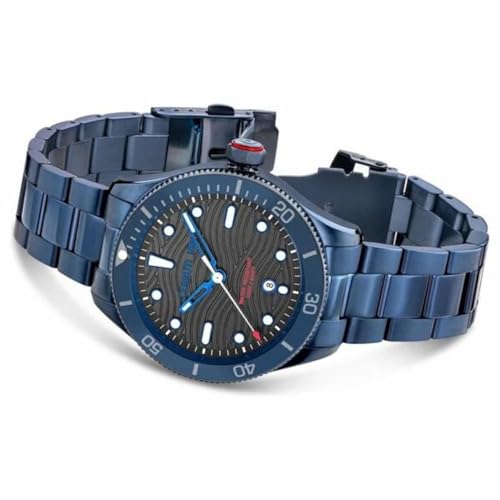 Image of Cerruti Cedonio with Quartz Three Hands Date (Hour, Minute, Seccond & Date) Grey Dial Blue Stainless Steel Strap Watch for Men - CECIWGH2113704W
