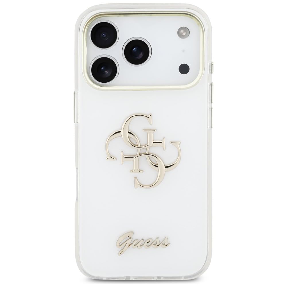 CG MOBILE Guess IML 4G Script metalowe etui do iPhone 17 Pro Max (białe)