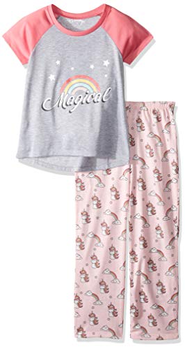PJ Salvage Girls' Unicorn Spirit Magical Raglan 2 Piece Pj Set