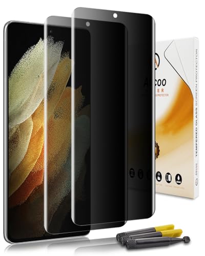 Film de protection de confidentialité UV LOCA pour Galaxy S21 Ultra - Lot de 2 verres trempés 28°