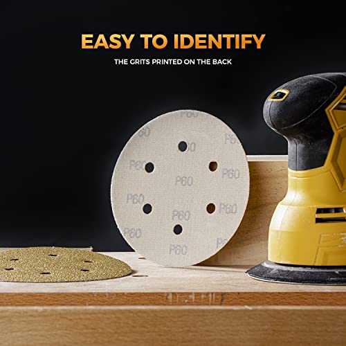 6 Inch 600 Grit Sanding Disc, 6 Hole Hook And Loop