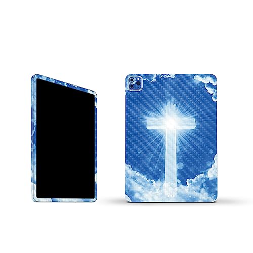 Image of MightySkins Carbon Fiber Skin Compatible with Apple iPad Pro 11 inch M2 4th Gen (2022) Full Wrap Kit - Faith Clouds | Protective, Durable Textured Carbon Fiber Finish | Easy to Apply | Made in The USA