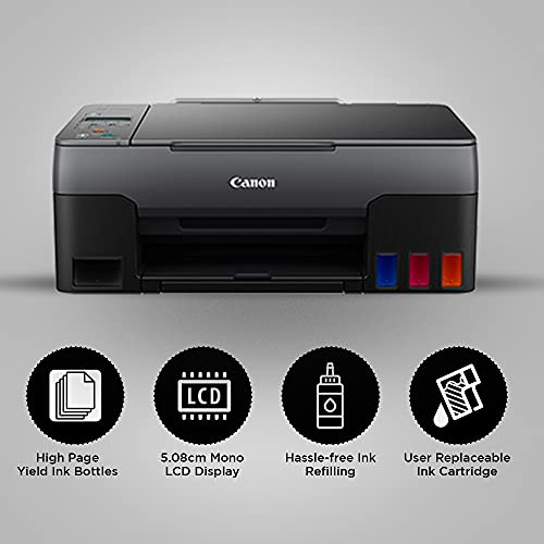 Image of Canon PIXMA G2021 All-in-One Ink Tank Colour Printer (Black) with 1 Additional Black Ink Bottle