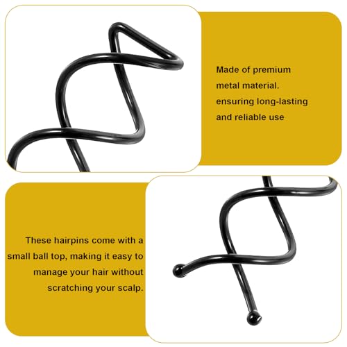 30 Pcs Spiral Hair Pins Alloy Twist Bobby Pins Corkscrew Bun Spin Pins Non-Scratch Round Clip Black Hair Screws Twister Premium Hair Accessories for Women Girls Thick Style DIY - Image 3