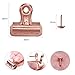Push Pins Clips 30-Count, 30 Pack Bulldog Clips with Push Pins for Photos Pictures Papers Documents Used on Cork Boards, Bulletin Boards and Cubicle Walls, Rose Gold