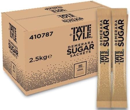 Tate & Lyle Demerara Sugar Sticks 1000 × 2.5 g (Total 2.5 kg) | Single-Serve Sachets | Ideal for Coffee Tea & Catering | Portion-Controlled Sticks