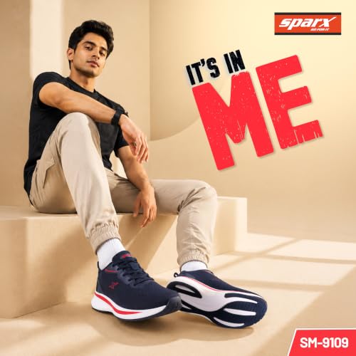 Image of SPARX Sports Running Shoes for Men - Lightweight Breathable Lace-Up Athletic Shoes with Cushioned Comfort, Shock Absorption, Durable Grip, Flexible Sole & Everyday Walking Performance