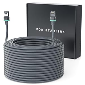 Starlink Gen 3 Cable de 150 pies / 150.9 ft, cable Starlink Gen 3 de repuesto estándar V3 para Starlink rectangular impermeable cable Ethernet Gen 3 Accesorios