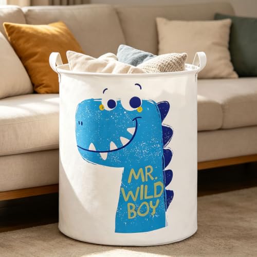 Image of 19.7 inch Dinosaur Laundry Basket,Waterproof Clothes Hamper,Collapsible Storage Bin(Dinosaur)