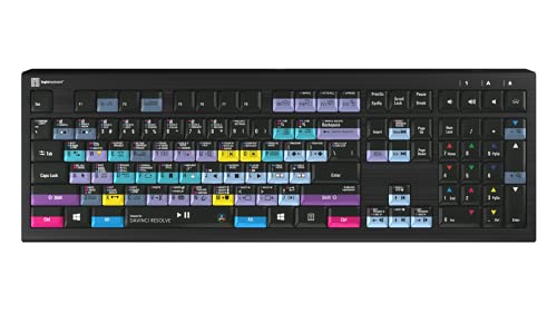 Logickeyboard Designed for Blackmagic Davinci Resolve 17 Compatible with Win 7-11- Astra 2 Backlit Keyboard # LKB-RESB-A2PC-US