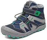 Kinder Winterschuhe Jungen Winterstiefel Mädchen Warm Gefüttert Schneestiefel Winter rutschfeste Outdoor Wanderschuhe Trekkingschuhe Stiefel Blau C 37 EU