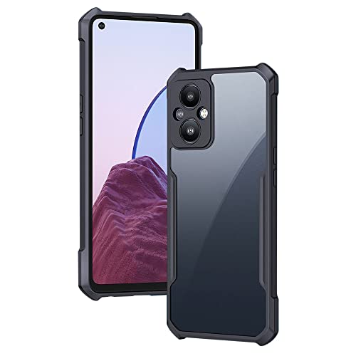 Image of WOW IMAGINE Shockproof Crystal Clear Oppo F21 Pro 5G Back Cover Case | 360 Degree Protection | Protective Design | Transparent Back Cover Case for Oppo F21 Pro 5G (Black Bumper)