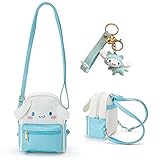 Girls Anime Kawaii Mini Backpack + Keychain Anime Cosplay Back Pack Cute Doll Handbag Shoulder Bag(Blue)