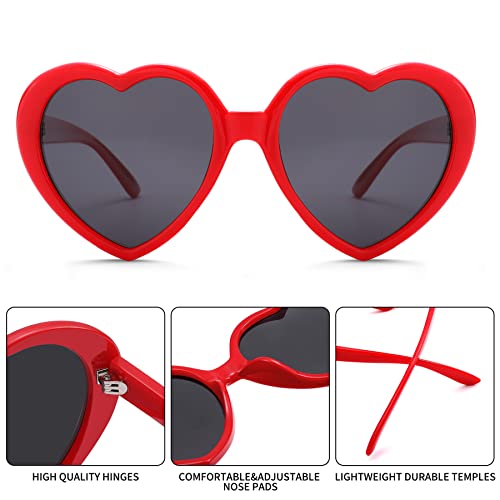 Polarized Heart Shaped Sunglasses for Women Retro Fashion Oversized Lovely Style Shades UV400 Protection 5
