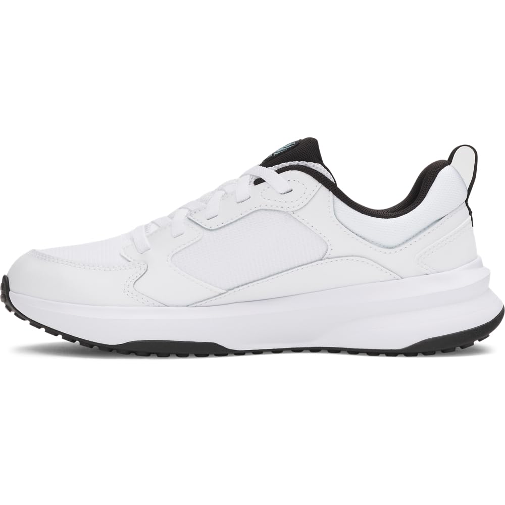 Under Armour Herren Charged Edge, stoßdämpfende Trainingsschuhe, atmungsaktive Fitnessschuhe mit trittsicherer Sohle,White / Black / Jasper Blue,43
