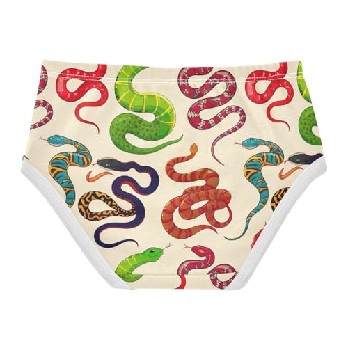 Joisal Vintage Snakes Beige Girl Panties Cute Toddlers Underwear Floral Cotton Fun Undies Kids Briefs 2t2
