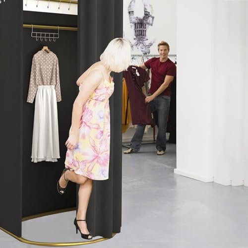 Cabine d'essayage portable noire pour magasin et dressing de bureau - 3