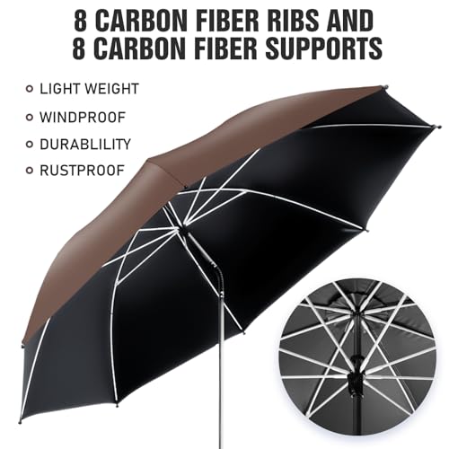 Image of 2 PACK Beach Umbrella with Clamp, 360 Adjustable Umbrellas for Chair, UPF50+ Umbrella for Beach Chair, Patio Chair, Wheelchair, Camping Chair, Golf Carts (Chair Not Included)