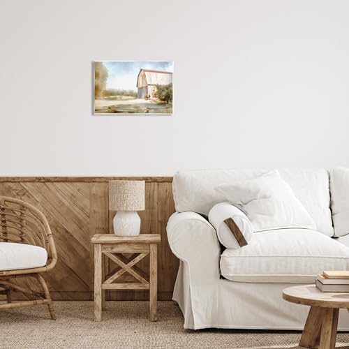 Image of Stupell Industries Barn in Rural Farmland Wall Plaque Art by Amy Hall | Stupell Industries | 15 x 10 Inches, Easy to Hang and Sturdy, Made in USA, by Amy Hall