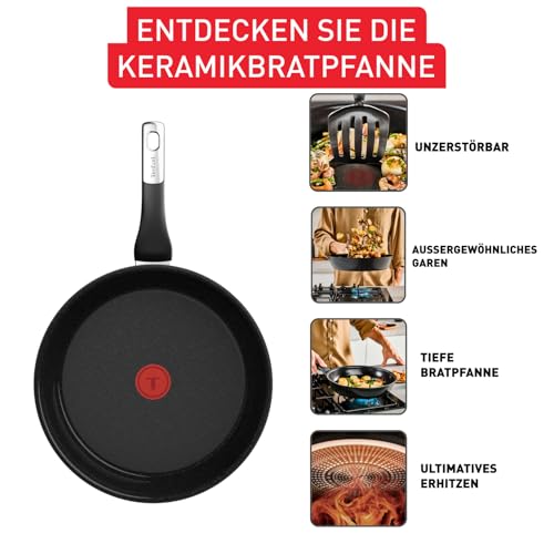 Tefal Explore On Keramikpfanne 28 cm, langlebige keramische Antihaftversiegelung, Fusioncore-Technologie, kratzfest, tiefe Form… – Ansicht 2