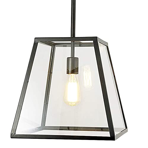 Candelabro , Rectángulo Jaula Colgante Luz Cuadrado Negro Industrial Retro Loft Diseño Colgante Lámpara de techo Accesorio de iluminación Decoración interior for cocina Isla Comedor V-intage Porche E2