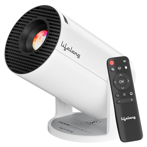Image of Lifelong Electronics Lightbeam Smart Projector | Android, 1080P& 4K Ultra Support, 3000 Lumens, 720p Native | for Room & Outdoors | All OTT Apps | WiFi /BT, Mirroring, USB, HDMI, 180, Speakers