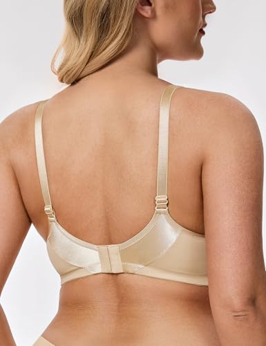 Wingslove Women's Wireless Bras Full Coverage No Underwire Unlined Smooth Comfort Minimizer Bra Plus Size Non Padded Support2