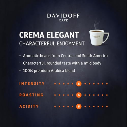 Image of Davidoff Crema Elegant Harmonious & Aromatic Whole Beans Coffee - 6 /12 Intensity - 100% Arabica - 500G