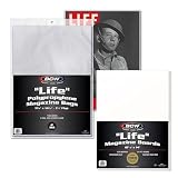 BCW Life Magazine Bags and Backing Boards Bundle | Crystal Clear, Archival Quality, Precision Fit for Ultimate Magazine Protection