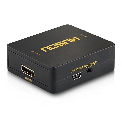 RCA to HDMI,Musou Composite AV to HDMI Video Audio Converter Adapter Cable Support 1080P for HDTV/PC/PS2/Blue-Ray/DVD,Black - Thumbnail 3