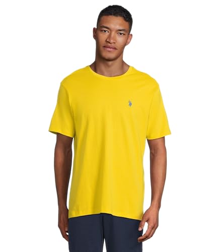 Image of U.S. Polo ASSN. Men's Crew Neck Small Pony T-Shirt, Scoring Yellow, Large