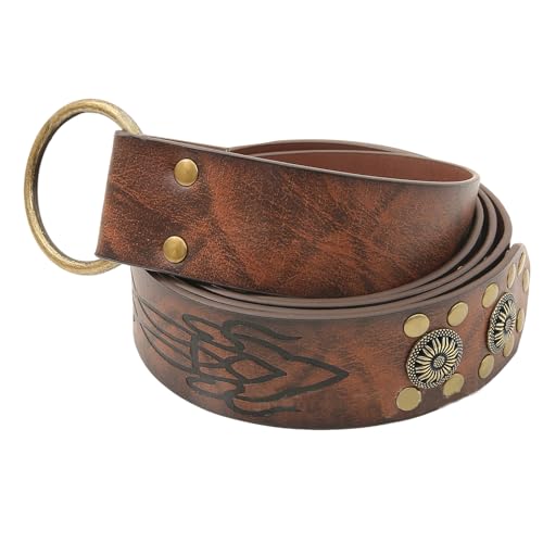 Medieval Waistband Men Cosplay Embossed Belt Studded Belt for Men Cosplay PU Waistband for Photoshoots and Stage4