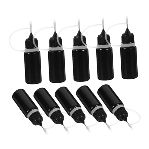 KICHOUSE 15pcs Glue Bottles 30ml Bottle for DIY Glue Oil Applicator Leakproof Design Black