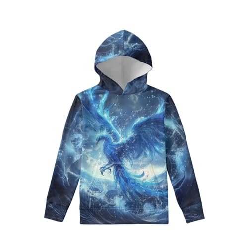 WELLFLYHOM Boys Hooded Sweatshirts Hoodie Pullover Cool Graphic Crewneck Blouses Size 6-163