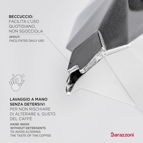 Barazzoni die farbige Espressokocher 1 Tasse, Aluminium, Grau, 6.6 x 12.4 x 13.1 cm – Ansicht 4