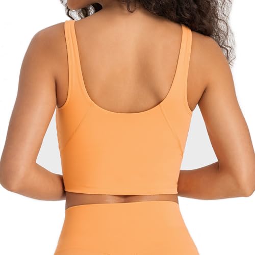 Image of Lemedy Women Sports Bra Longline Crop Tank Top Padded Workout Running Yoga