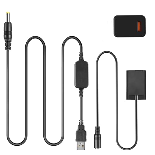 Batería ficticia EN-EL25a con conector USB EH-5A y cargador QC3.0 para Nikon Z30 Z50